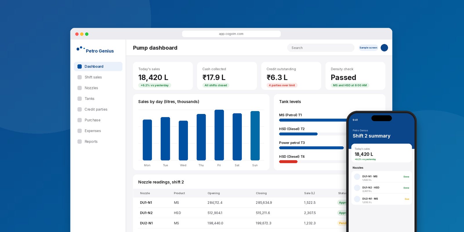Petro Genius software for petrol pumps