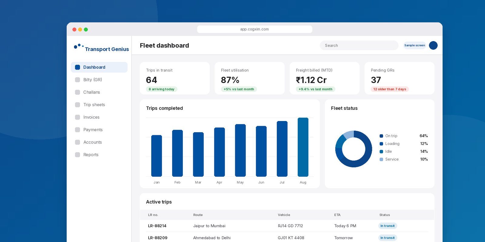 Transport Genius software for transport businesses
